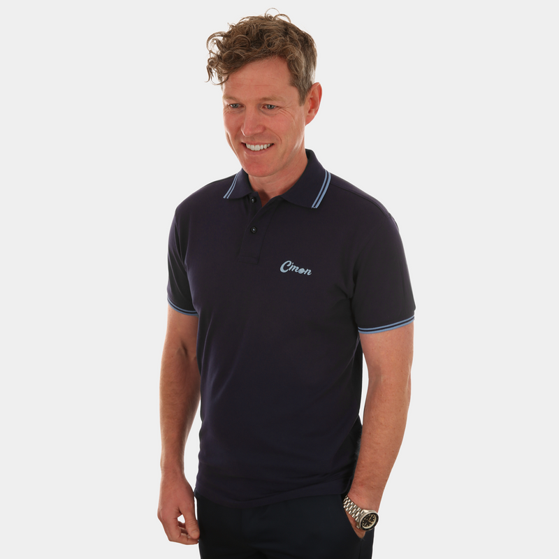 Navy and Cornflower Tipped Polo