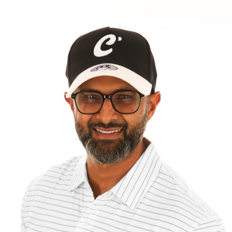 Contrast Black & White C' Badge Cap