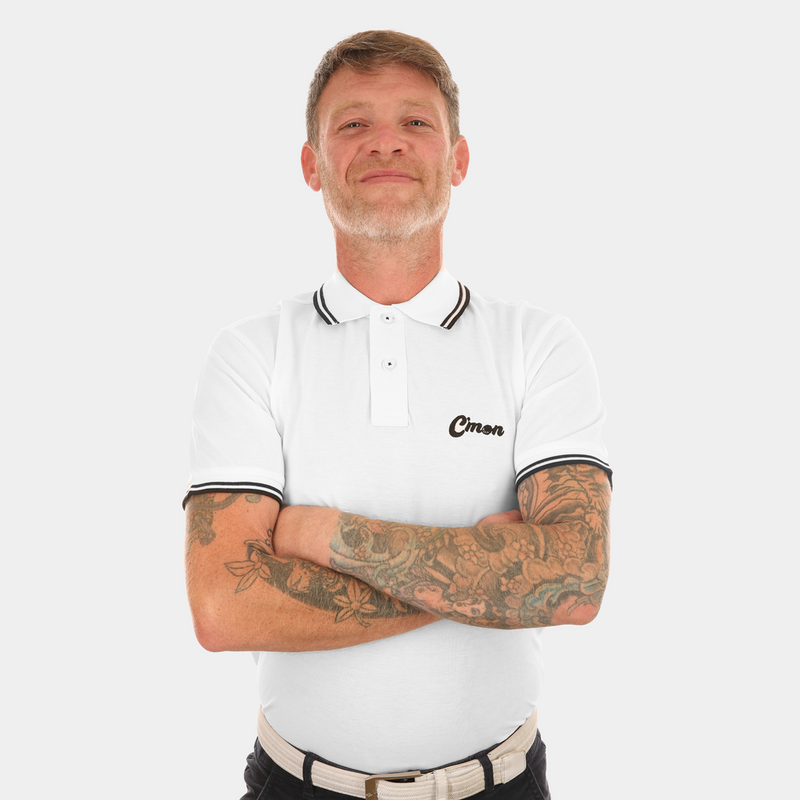 White and Black Tipped Polo